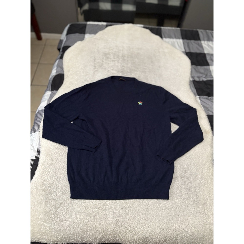 Quince Men Mongolian Cashmere Crewneck Sweater Blue XL Logo
